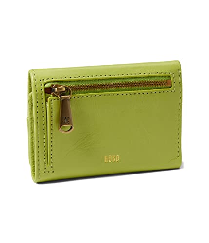 HOBO Jill Mini Wallet for Women - Leather Construction with Snap Closure, Polyester Lining, Classy and Elegant Look Celery One Size One Size