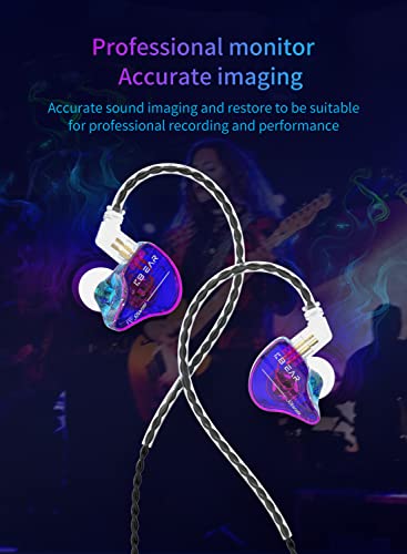 YINYOO KBEAR Storm Professional in Ear Monitor Earphones for Singers Drummers Musicians Bassists, Custom Wired Earbuds in Ear Headphones IEM, Hi Res Detachable OFC Silver-Plated Cable