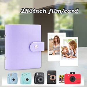 52 Pockets Mini Photo Album for Fujifilm Instax Mini Instant Film, Polaroid Snap, Z2300, SocialMatic Instant Cameras & Zip Instant Printer (Purple, 1Pack)