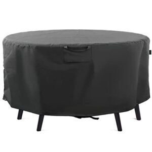 yougfin round patio table cover, 600d heavy duty patio furniture covers waterproof, outdoor table and chairs cover, 62''d x 28''h