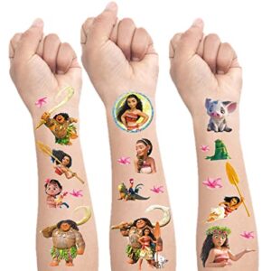 8 sheets temporary tattoos stickers for moana, moana birthday party supplies decorations party favors, gifts for boys girls school classroom rewards