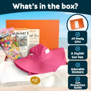 GearTOP Kids Sun Hat with UPF 50+ Sun Protection - Girls Sun Hat & Boys Sun Hat - Kids Beach Hat for Ages 2-13 - Toddler Sun Hat (Pink)