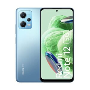 redmi xiaomi note 12 5g (128gb + 6gb) factory unlocked 6.67'' 48mp triple camera (not for usa market) extra (w/fast car charger bundle) (mystique blue)