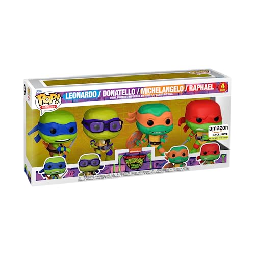 Funko Pop! Movies: Teenage Mutant Ninja Turtles: Mutant Mayhem - Ninja Turtles 4-Pack (Glow in The Dark), Amazon Exclusive