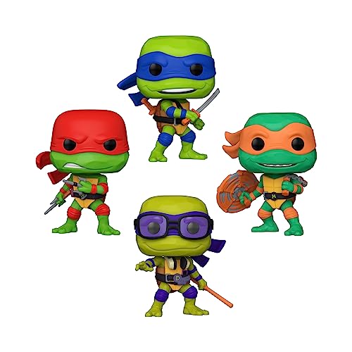 Funko Pop! Movies: Teenage Mutant Ninja Turtles: Mutant Mayhem - Ninja Turtles 4-Pack (Glow in The Dark), Amazon Exclusive