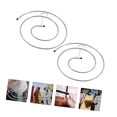 ORFOFE Drying Rack 2pcs and Stainless Mental Socks Space Bras Clothes Spiral Towel Hanger Rotating Bedspread Hangers Battaniye Hook Use Bed Air Garment Rotatable Wardrobe Dry Blanket Windproof