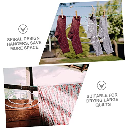 ORFOFE Drying Rack 2pcs and Stainless Mental Socks Space Bras Clothes Spiral Towel Hanger Rotating Bedspread Hangers Battaniye Hook Use Bed Air Garment Rotatable Wardrobe Dry Blanket Windproof