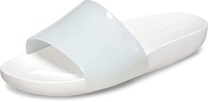 crocs women's splash slides sandal, white, 6