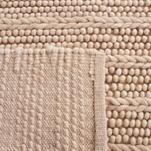 Safavieh Natura Collection Accent Rug - 4' x 6', Beige, Handmade Flat Weave Boho Farmhouse Wool, Ideal for High Traffic Areas in Entryway, Living Room, Bedroom (NAT280B)