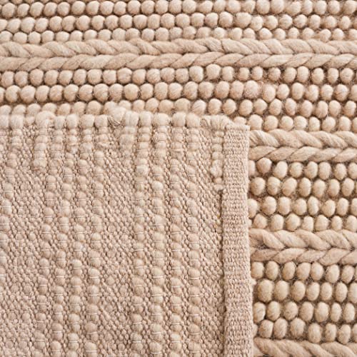 Safavieh Natura Collection Accent Rug - 4' x 6', Beige, Handmade Flat Weave Boho Farmhouse Wool, Ideal for High Traffic Areas in Entryway, Living Room, Bedroom (NAT280B)