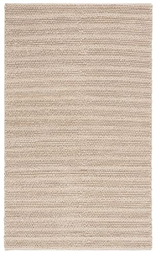 Safavieh Natura Collection Accent Rug - 4' x 6', Beige, Handmade Flat Weave Boho Farmhouse Wool, Ideal for High Traffic Areas in Entryway, Living Room, Bedroom (NAT280B)