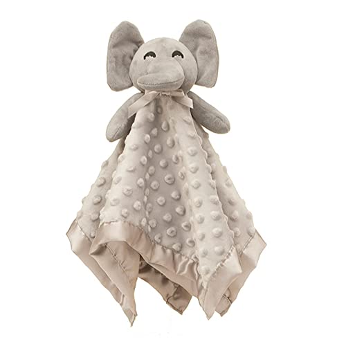 Gray Baby Elephant Security Blanket Baby Stuffed Elephant Toy Lovie Blanket for Infant Boys and Girls Baby Comforting Elephant Blanket for Newborns 16in