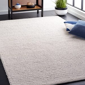 safavieh natura collection accent rug - 4' x 6', ivory & beige, handmade farmhouse boho wool, ideal for high traffic areas in entryway, living room, bedroom (nat220b)