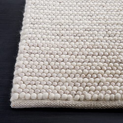 Safavieh Natura Collection Accent Rug - 4' x 6', Ivory & Beige, Handmade Farmhouse Boho Wool, Ideal for High Traffic Areas in Entryway, Living Room, Bedroom (NAT220B)