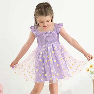 URMAGIC Toddler Girls Ruffle Sleeveless Dresses Daisy Solid A-line Summer Casual Party Sundress 12M-5Y