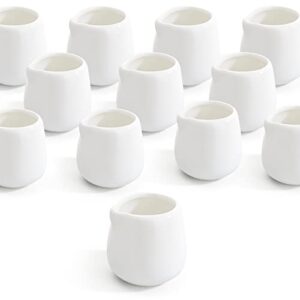 12pack 3 oz mini cream pitcher, mini ceramic cream pitcher, small cream jugs, white porcelain cream pitcher for milk, coffee, jam, sauces