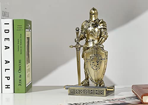 HDMbigmi King's Guard Ornament Knight Statue for Desk, Desktop Accessories Pen Holder Pen Stand Paperweight for Office and Home (Bronze)