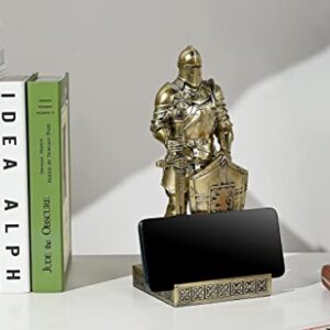 HDMbigmi King's Guard Ornament Knight Statue for Desk, Desktop Accessories Pen Holder Pen Stand Paperweight for Office and Home (Bronze)