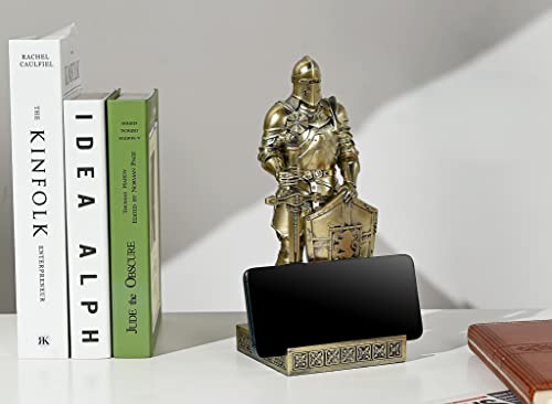 HDMbigmi King's Guard Ornament Knight Statue for Desk, Desktop Accessories Pen Holder Pen Stand Paperweight for Office and Home (Bronze)