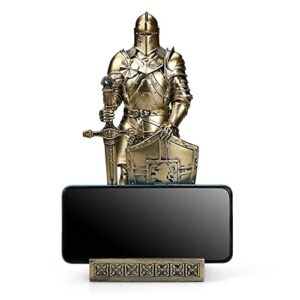 HDMbigmi King's Guard Ornament Knight Statue for Desk, Desktop Accessories Pen Holder Pen Stand Paperweight for Office and Home (Bronze)