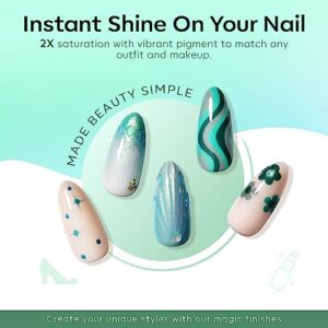 Modelones Ethereal Green Gel Nail Polish Set - 6 Colors Mermaid Lagoon Gel Polish Kit Dark Green Glitter Turquoise Gel Polish Soak Off LED Nail Lamp Gel Nail Kit Home Gifts DIY Salon for Women