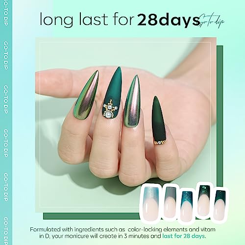 Modelones Ethereal Green Gel Nail Polish Set - 6 Colors Mermaid Lagoon Gel Polish Kit Dark Green Glitter Turquoise Gel Polish Soak Off LED Nail Lamp Gel Nail Kit Home Gifts DIY Salon for Women