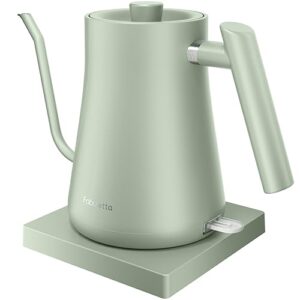 gooseneck electric kettle fabuletta 1500w ultra fast boiling water kettle 100% stainless steel for pour-over coffee & tea leak-proof design french press boil-dry protection 1l sage green