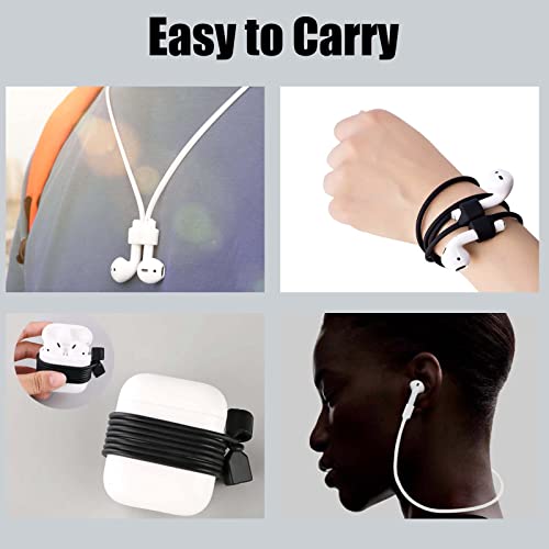 Airpod Strap,Magnetic Anti-Lost Airpod Neck Strap Lanyard for Airpods pro/2/3 Soft Silicone Airpod Accessories Holder Strap for Running,Fitness,Dancing 3 Pcs(White/Blue/Black)