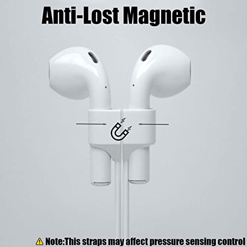 Airpod Strap,Magnetic Anti-Lost Airpod Neck Strap Lanyard for Airpods pro/2/3 Soft Silicone Airpod Accessories Holder Strap for Running,Fitness,Dancing 3 Pcs(White/Blue/Black)