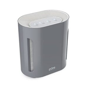 pure enrichment® purezone™ air purifier for bedroom & living room, 3-stage filtration & uv-c light, h13 hepa filter helps remove bacteria, pet hair dander, allergens, germs, smoke, dust (gray)