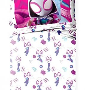 Marvel Spidey & His Amazing Friends Ghost Spider Gwen Twin Size Sheet Set - Super Soft Kids 3 Piece Bedding Set - Fade Resistant Microfiber Sheets