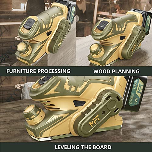 XtremepowerUS 12V Cordless Portable Planer 13,000 R/Min Electric Hand-Planer for Woodworking Planer Wood Planer Charger & Battery W/Storage Bag