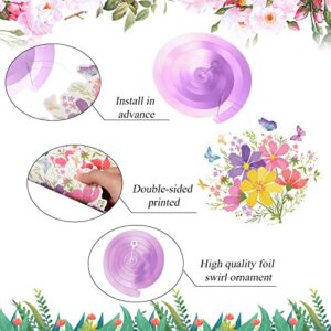 30 Pcs Butterfly Party Decorations Flowers Hanging Decorations Butterfly Hanging Ceiling Swirl for Home Baby Shower 1st birthday 1st birthday Classroom Garden