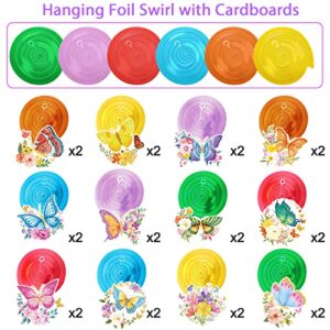 30 Pcs Butterfly Party Decorations Flowers Hanging Decorations Butterfly Hanging Ceiling Swirl for Home Baby Shower 1st birthday 1st birthday Classroom Garden