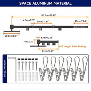Misounda Wall Mounted Clothes Drying Rack Retractable Clothes Drying Rack Tri-Fold Laundry Drying Rack,Drying Rack Collapsible,Space Saver,for Balcony,Laundry,Patio,Closet,Bathroom,Bedroom