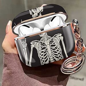 Txocouk for Airpods Pro Case Protective Shockproof Hard Cover with Keychain Cute AirPods Case Cover,airpods case for Girls and Women and Men （Skull Human Skeleton）