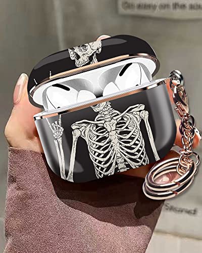 Txocouk for Airpods Pro Case Protective Shockproof Hard Cover with Keychain Cute AirPods Case Cover,airpods case for Girls and Women and Men （Skull Human Skeleton）