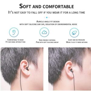 Single Side Earphone 3.5mm Jack Spring Earphones in Ear Heavy Bass Earbuds One Side Headphones Wired Headset Noise Isolating Earplugs for Mobile Phone MP3 Computer