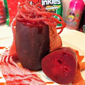 Chamoy Pickle Kit, Mexican Sour Candy Dulces, Delicious Sour Belts, Lucas 7 Pc