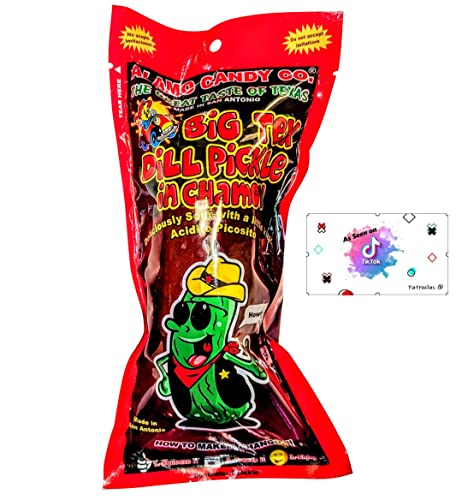 Chamoy Pickle Kit, Mexican Sour Candy Dulces, Delicious Sour Belts, Lucas 7 Pc