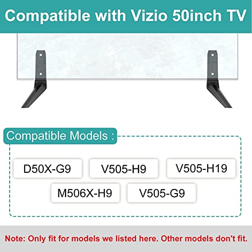 Base Stand for Vizio TV Legs, for Vizio 50 inch Smart TV, for Vizio D50X-G9 V505-H9 M506X-H9 V505-H19 V505-G9, Base Stand for Vizio TV Stand Easy to Install, with Screw Set