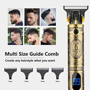 Saoilli Professional Hair Trimmer for Men,Hair Clippers for Men Nose Hair Trimmer Shaver Set,Cordless Barber Clippers,T-Blade Beard Trimmer Electric Shaver Razor for Men Haircutting Grooming Kit