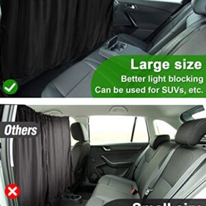 Car Divider Curtain - Wide Car Privacy Blackout Shades with Storage Bag for Baby Nap, Removable Sedan SUV Van Sunshade Covers Screen for Car Camping Sleeping Accessories