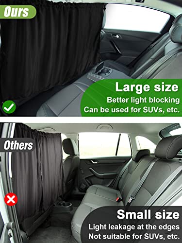 Car Divider Curtain - Wide Car Privacy Blackout Shades with Storage Bag for Baby Nap, Removable Sedan SUV Van Sunshade Covers Screen for Car Camping Sleeping Accessories