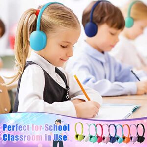 100 Pack Classroom Kids Headphones Bulk 10 Colourful Class Set of Headphones for Students Children Toddler Boys Girls Teen and Adult (100 Mixed)