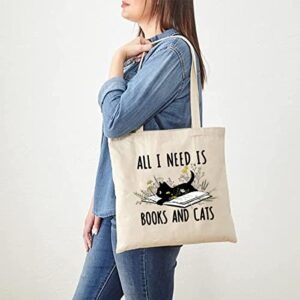 JMMDY Canvas Tote Bag For Woman,Reusable Fabric Bags Funny Aesthetic Tote Bag With Zipper Cute Cat Flower Tote Bag Reusable Grocery Bags Book Lightweight