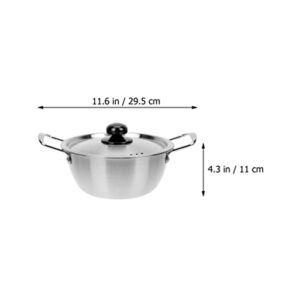 ERINGOGO Pots Korean Ramen Noodle Pot, 2000ml Stainless Steel Stockpot Soup Cooking Pot with Lid, Nonstick Saucepan Small Pasta Pot, Camping Cookware for Stovetop, Induction Korean Movies