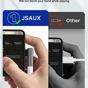 JSAUX 2Pack Right Angle USB C to 3.5mm Audio Adapter, Type USB C to Headphone Jack Dongle Aux Adapter Compatible with Samsung Galaxy S23 S23+ S23 Ultra, S22 S21 S20,iPad Pro, MacBook, iPhone15 - Grey