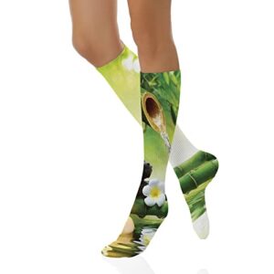 feprena spa mens womens pattern long socks,basalt stones theraphy relaxing,long socks funny, funny shorts socks,thigh high socks, fun socks for women,multicolor 20 inch