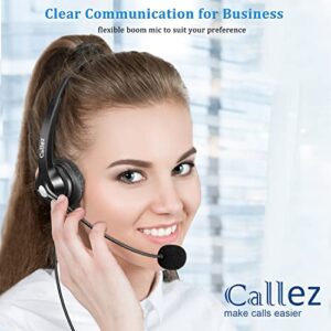 Callez RJ9 Phone Headset Compatible with Cisco 7841 7942 7821 8841 7962 7945 7965 8845 8851 7811 7941, Telephone Headset with Noise Cancelling Microphone & Mute Switch for Cisco IP Phones